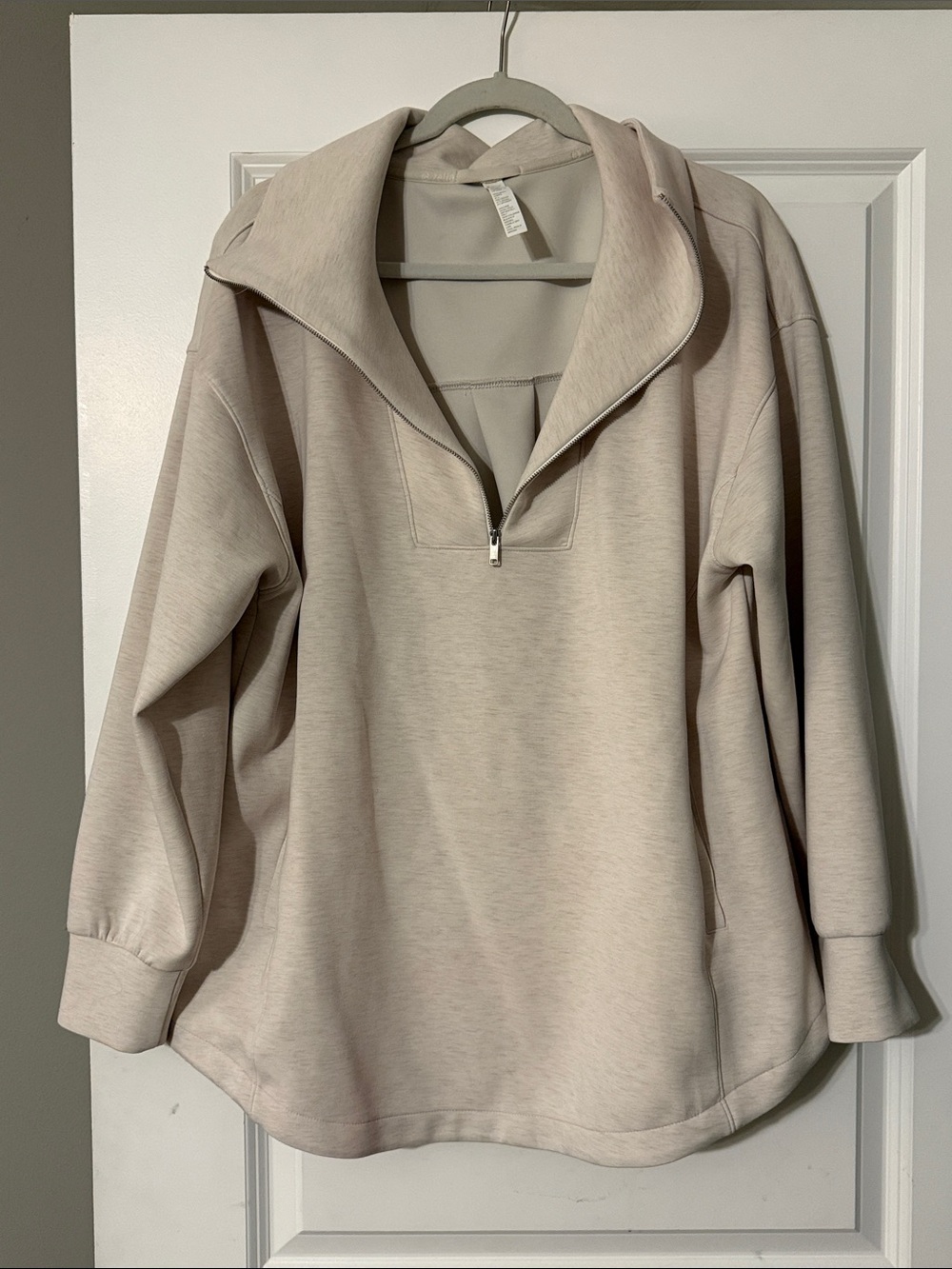 Zella Oatmeal Scuba material pullover XL